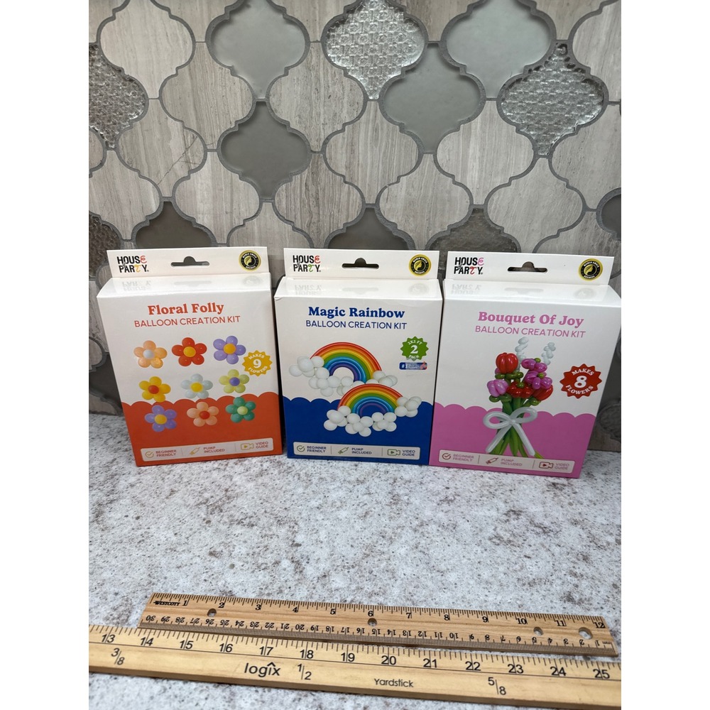House of Party Balloon Creation Kit Bundle Floral Rainbow Bouquet 3 Pack
